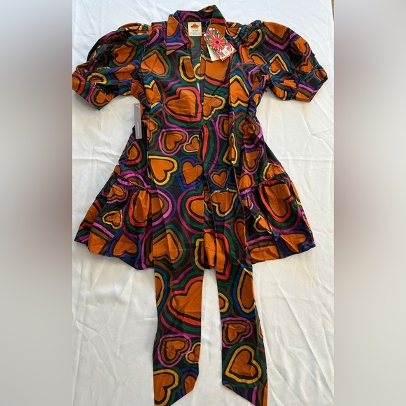 NWT Farm Rio Short-Sleeve Bow-Front Mini Dress - Picture 4 of 5